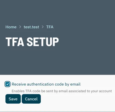 TFA email box ticked